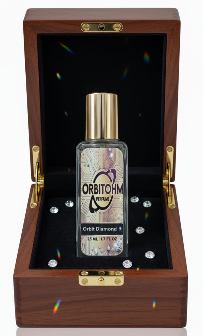 Orbitohm Orbit Diamond Eau De Parfum, Luxury Fragrance for Mens 25ml, Long-Lasting Refreshing Scent with Premium Wooden Box