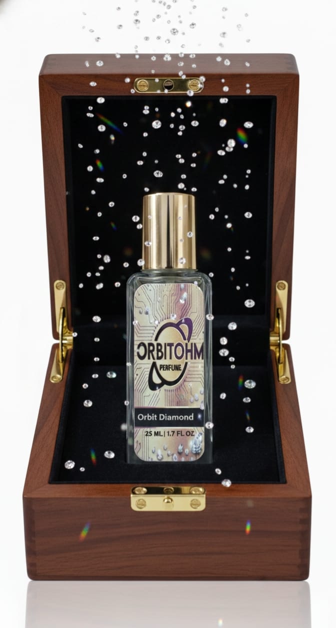 Orbitohm Orbit Diamond Eau De Parfum, Luxury Fragrance for Mens 25ml, Long-Lasting Refreshing Scent with Premium Wooden Box