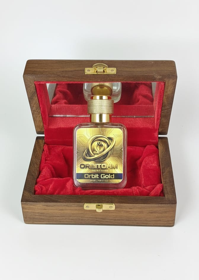 ORBITOHM Orbit Gold Luxury Perfume, Unisex Premium Fragrance, 50ml, Extra Freshness, Signature Royal Wooden Gift Box