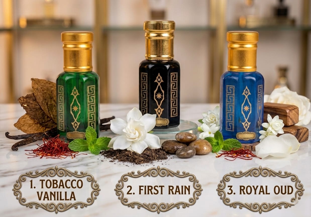 orbitohm premium attar luxury gift set (3 x 6ml) | tobacco vanilla, first rain (mitti), royal oud | long lasting, alcohol free pure extrait de parfum fragrance collection for men & women orbitohm premium attar luxury gift set (3 x 6ml) | tobacco vanilla, first rain (mitti), royal oud | long lasting, alcohol free pure extrait de parfum fragrance collection for men & women